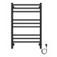 Полотенцесушитель электрический AZARIO ANCONA AZ71858B 500/800 квадрат, 9 секций, диммер справа, черный