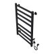 Полотенцесушитель электрический AZARIO PALERMO AZ83858B 500/800 квадрат, 8 секций, тен справа, черный