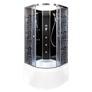 Душевая кабина Deto BМ4510 N с гидромассажем BLACK 100х100х208 см