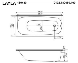 Гидромассажная ванна Whitecross Layla 0102.180080.100.SMART.BR 180x80см Smart бронза