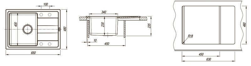 Кухонная мойка Florentina Комби 650 шампань