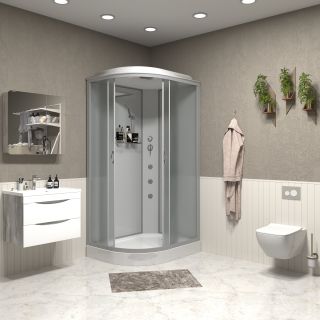 Душевая кабина Niagara NG-3312-14RG с гидромассажем 120x80см серебро/матовое