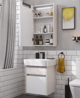 Зеркальный шкаф Акватон Верди 50см белый/ясень фабрик 1A195802VDAV0