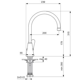 Смеситель Vidima Orion BA365AA для кухни