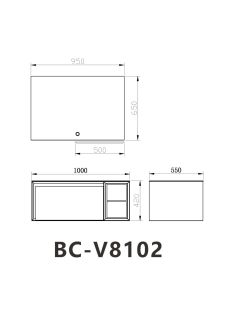 Тумба с раковиной Orans Rock&Wood  8102000  100 см