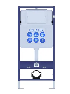 Комплект SET AQUATEK МИЯ-014 4в1 унитаз с инсталляцией кнопкой и сиденьем микролифт