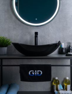 Раковина Gid BL9811 53349 накладная черная глянцевая 61x37x15