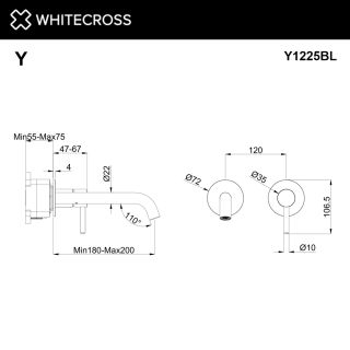 Смеситель для раковины WHITECROSS Y1225BL черный