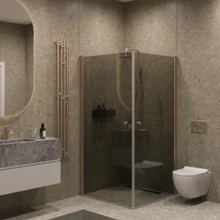 Душевой уголок на монопетле by Deonria U-90-89-6-G-BR1 90x89см бронза/графит