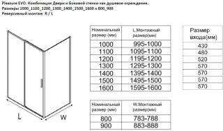 Душевой уголок Aquanet Pleasure Evo AE65-110x90-BT 324133 110x90 см профиль чёрный матовый стекло прозрачное
