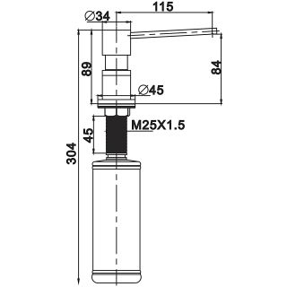 Дозатор для кухонной мойки Gappo G402-1 300 мл чёрный