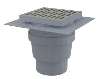 Сливной трап AlcaPlast 150 ? 150/110мм воротник – 2-х уровневая изоляция решетка - хром APV13