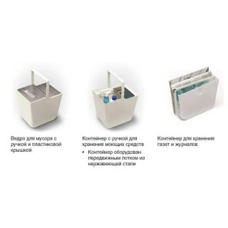 Система сортировки мусора Alveus 211960 ALBIO 55 2x16 L + 2 контейнера серый пластик