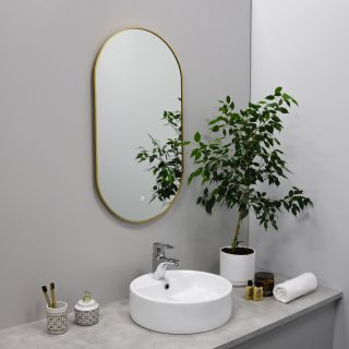 Зеркало FIXSEN с подсветкой LED овальное 50х120 см золото-сатин (FX-3120G)