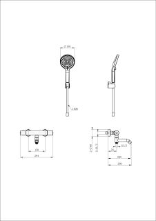 Смеситель для ванны с душем Wonzon & Woghand INN 1 WW-B3013-A1-BG с термостатом брашированное золото