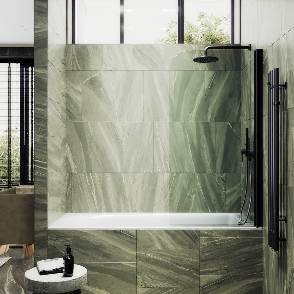 Шторка на ванну MaybahGlass MGV-598-6 60см чёрный