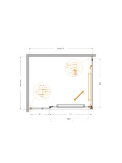 Душевой уголок CEZARES LUX-AH-FS-11-110/90-C-GM