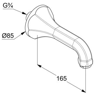 Излив для ванны Kludi 1926 хром 5140705