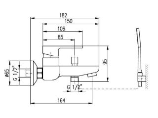 Смеситель для ванны Rav Slezak Vltava VT454.5/1 хром