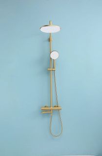 Душевая стойка Raglo R20.26.03 с термостатом золотой сатин