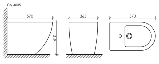 Биде напольное Ceramica Nova Metropol CN4005MB чёрный матовый