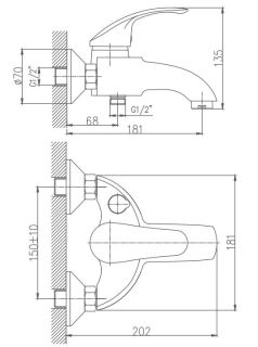 Смеситель для ванны Haiba HB3221 хром