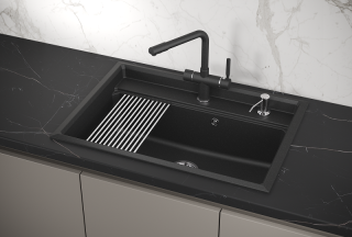 Мойка кухонная Granula Kitchen Space 7301, ЧЁРНЫЙ
