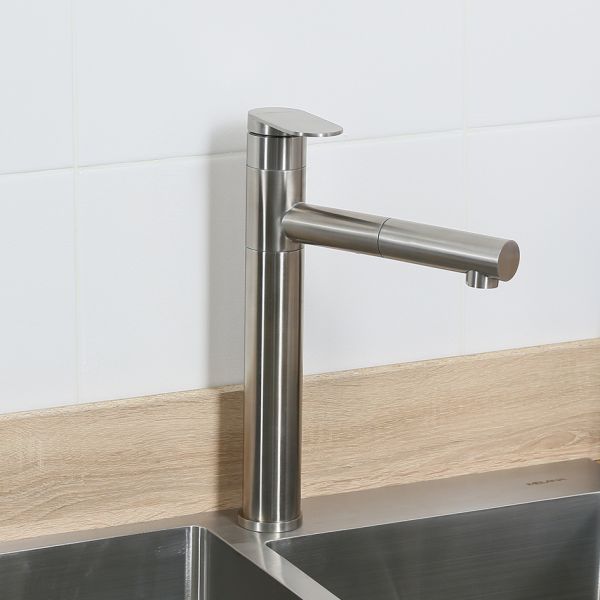 Смеситель для кухни Melana Stello MELANA-610303 с выдвижным изливом сатин