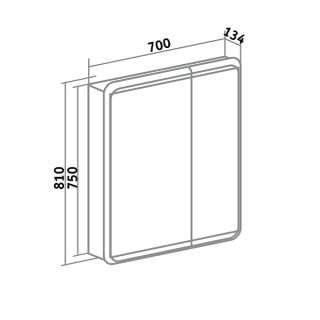 Зеркальный шкаф Runo  Эрика 70 (УТ000003320)