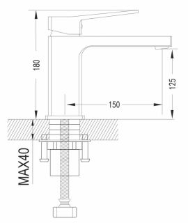 Смеситель для раковины Shevanik S6901T оружейная сталь