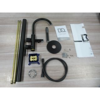 Смеситель для ванны напольный DQ с душем Bonn черный (DA1706005)