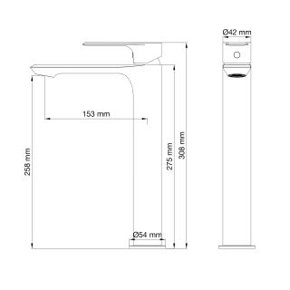 Смеситель для раковины Wonzon & Woghand Brilliant WW-88019079-BGM тёмный графит