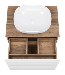 Напольная тумба под раковину Brevita Dakota DAK-07070-19/01-2Я 70см дуб Галифакс олово/белый