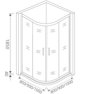 Душевое ограждение Good Door LATTE R -100-G-WE стекло матовое
