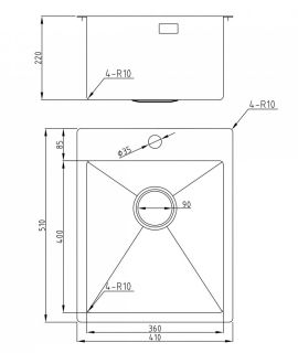Мойка для кухни Milacio Denia 41 Steel MC.77460 нержавеющая сталь