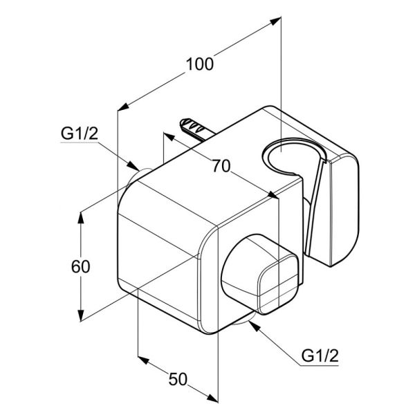 Шланговое подключение Kludi A-QA с держателем для душа хром 6556205-00