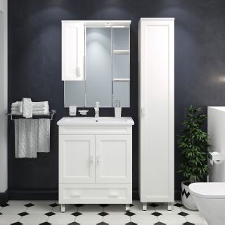 Напольный шкаф - пенал Misty Дива 35см левый белый