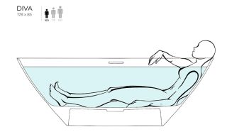 Ванна из искусственного камня Salini Diva S-Stone 102221M 178x85см белый матовый