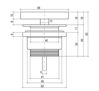 Донный клапан для раковины Salini S-Sense 16721RG D 602 RAL
