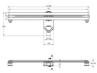 Душевой лоток Berges Super Line 090080 55см хром матовый