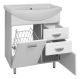 Напольная тумба под раковину Misty Дрея 65см с бельевой корзиной белый
