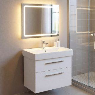 Тумба подвесная Dreja.Rus Q MAX 80 под умывальник Q-80, белый глянец