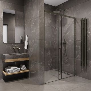 Душевая дверь в нишу Timo T51L 150 см левая никель