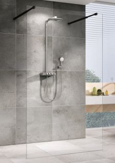 Душевая перегородка ABBER Immer Offen 120см чёрный AG68120B8