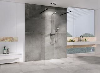 Душевая перегородка ABBER Immer Offen 120см чёрный AG68120B8