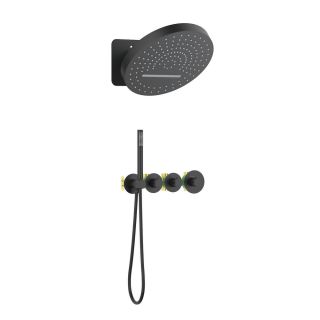 Душевой комплект Timo Saona SX-2329/03SM с термостатом чёрный матовый