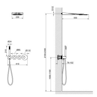 Душевой комплект Timo Saona SX-2350/18SM чёрное золото