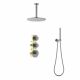 Душевой комплект Timo Saona SX-2399/18SM с термостатом чёрное золото