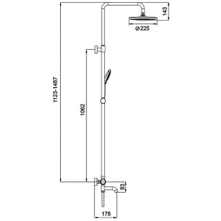 Душевая стойка Gappo G2490-6 с термостатом чёрный