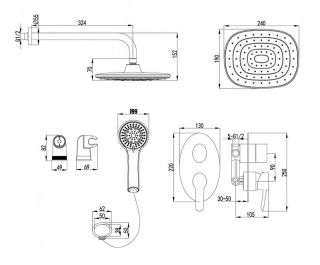 Душевой комплект Lemark Atlantiss LM3229C С ВНУТРЕННЕЙ ЧАСТЬЮ